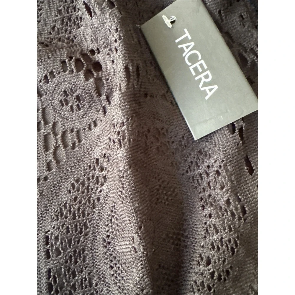 Tacera Women‎ Size M 3/4 Ruffled Bell Sleeve Black Floral Lace Shift Mini Dress